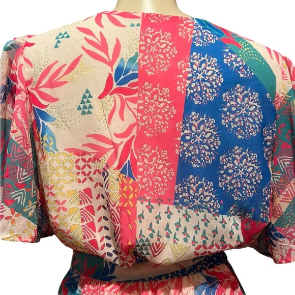 Flying Tomato Pink and Blue Pleated Sundress - Picture 2 of 9